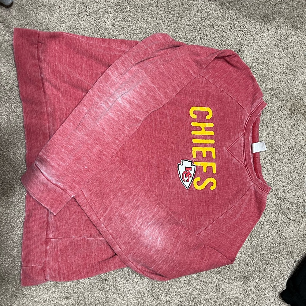Red Boxy Long Sleeve Sweatshirt